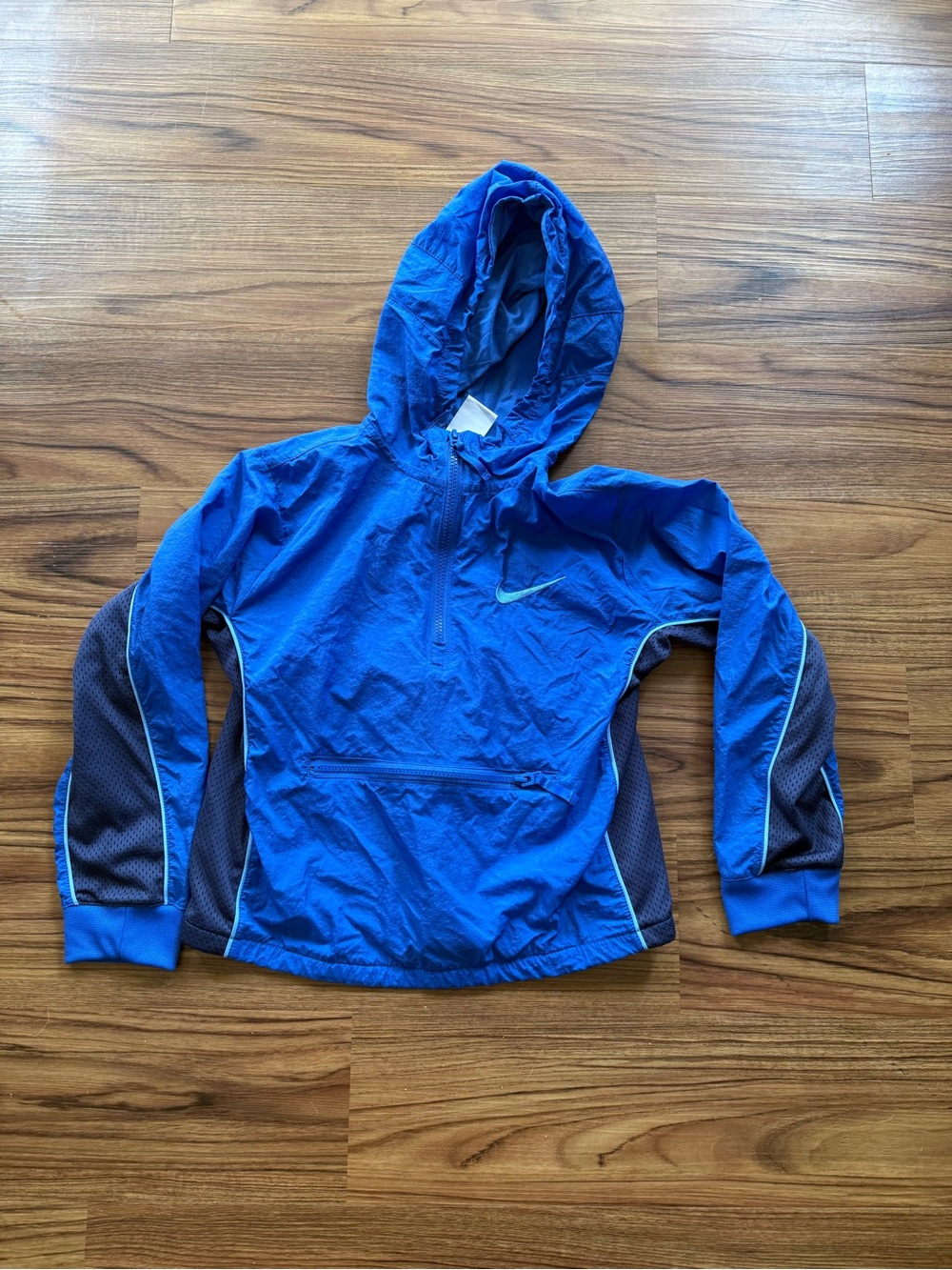 Nike Kids Blue Hooded Rain Anorak Jacket